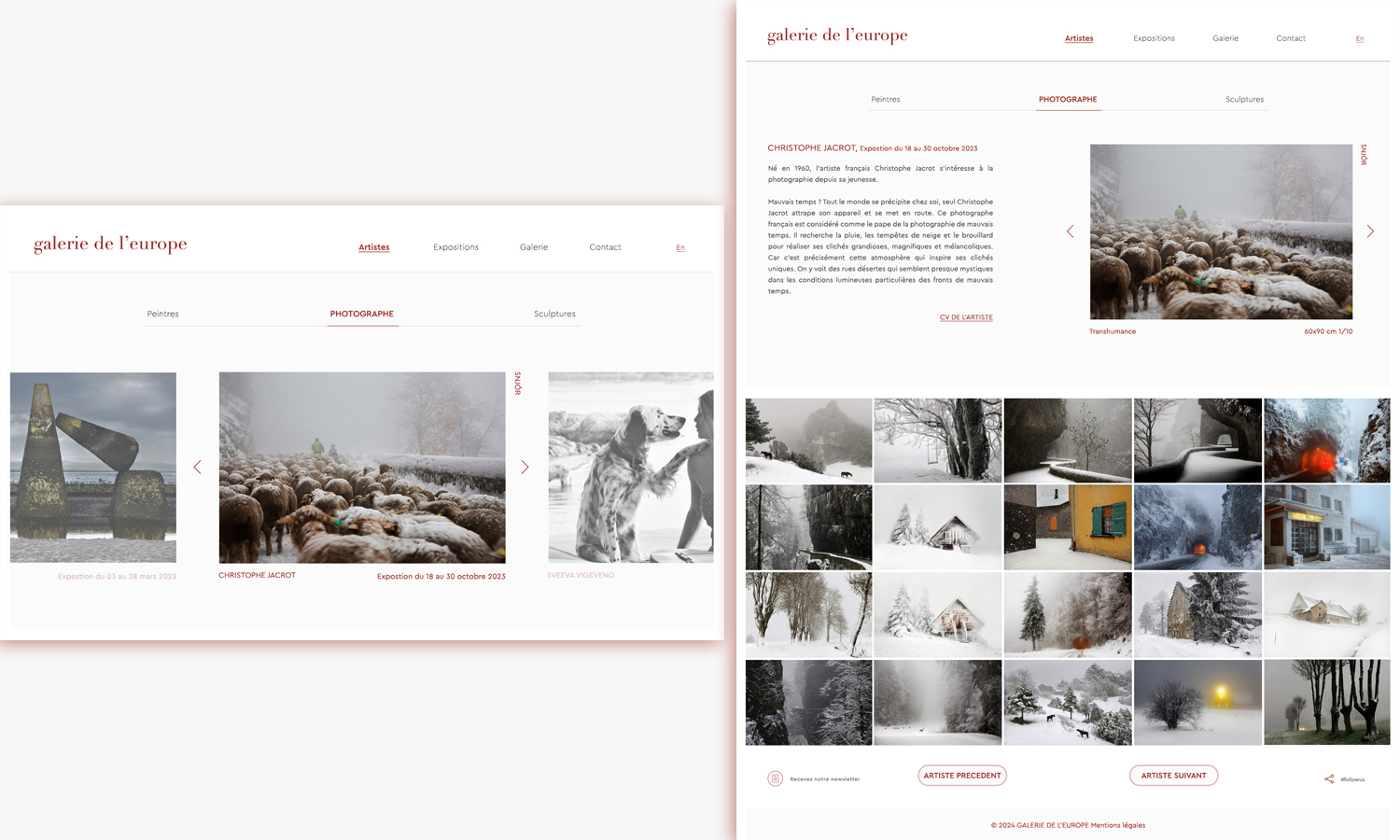 Artiste Mise en page